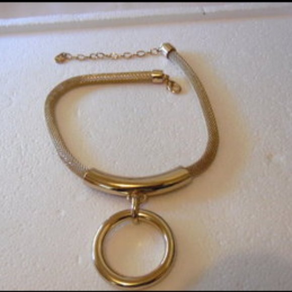 R. J. Graziano Goldtone Circle Mesh Statement Necklace - Picture 8 of 8